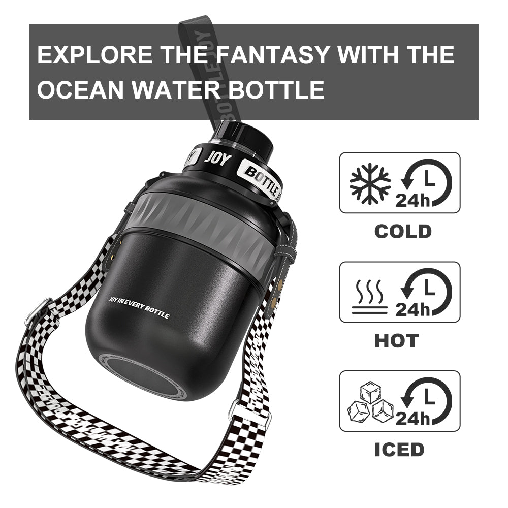 BOTTLE JOY Stainless-Steel Water Bottle: Leakproof Lid, Perfect Sip, D